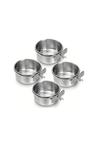 Willowhaven 4 Parça Paslanmaz Çelik Kuş Yemliği Askılı Temizlemesi Kolay Su Kabı