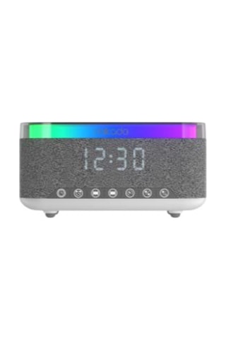 Mikado Md-w10 1200mah 10w Gri Bt, Usb, Kablosuz Şarjlı Rgb-alarmlı Saat Speaker