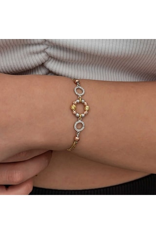 Gümüş Renkli Halka Dorika Bileklik Gümüş
