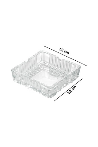 Porsima Klk-02 Kristal Cam Kare Küllük 12x12 Cm Şeffaf Lüks Küllü