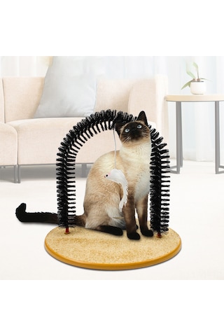 Vkemall Kedi Otomatik Masaj Ve Kaşıntı Alatı - Kedi Yırtıcı Tırmık, Pijama Malzeme, Kedi Nane Dahil, Yükseklikli Kedi Aracı