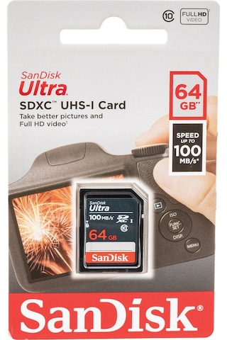 Sandisk 64Gb Ultra Sd Hafıza Kartı (100 Mb/S, Sdsdunr-064G-Gn3In