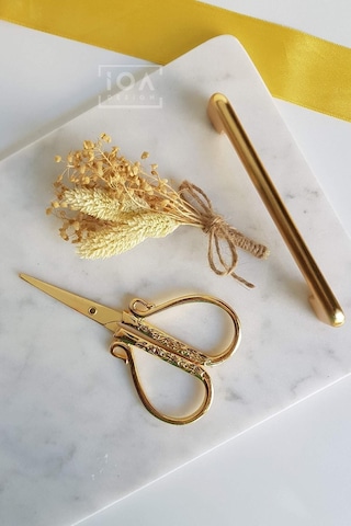 Söz Nişan Makası Altın Renk Doğal Renk Kuru Çiçek