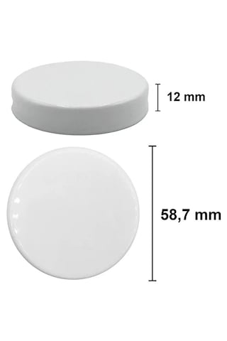 Rotanev 6 Adet 50 ml Plastik Beyaz Kapaklı Ve Iç Kapaklı 50 Cc Şeffaf Cam Krem Kavanozu