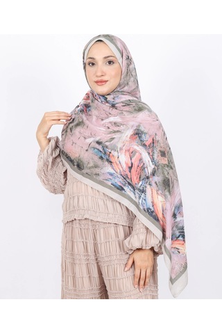 Luissa Bambu Kraş Şal Pastel Desen Taş