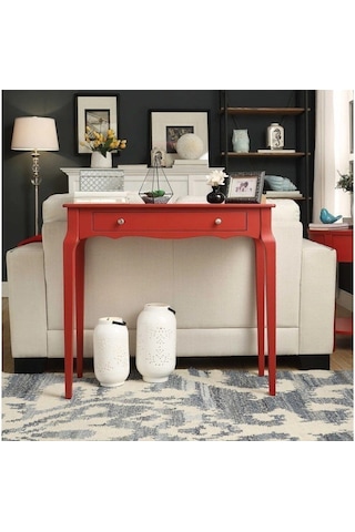 Wooding 100 Cm Çekmeceli Masif Kırmızı Lake Bonamy Dresuar Kırmızı