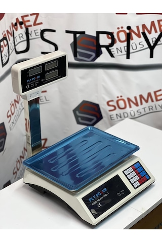 Plt Power Market Kasap Manav Terazisi 40 Kg - 2 Gr Boyunlu Çift Ekran Akülü Terazi