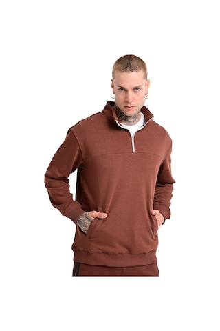 Sportive Badajoz Erkek Kahverengi Günlük Stil Sweatshirt 24ke016-khve Kahverengi