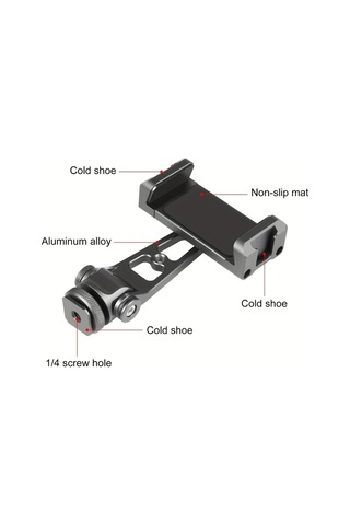 Xuweiwei Puluz Alüminyum Alaşım Telefon Kelepçesi 360 Derece Z Ekseni Döndürme Soğuk Ayakkabı Montajı Siyah -