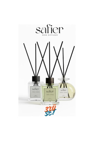 3 Lü Çubuklu Oda Kokusu Seti Beyaz Sabun,yasemin Çiçeği,yağmur Ormanları 100 Ml Karışık