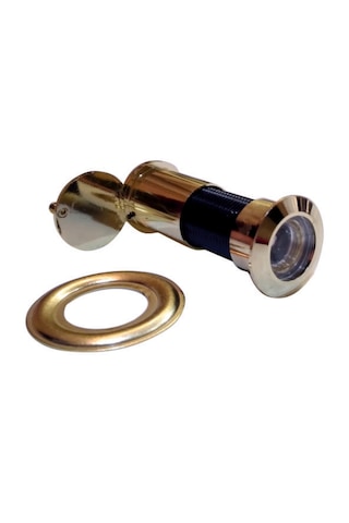 60X90 Kapaklı Saten/Sarı Çelik Kapı Dürbünü Çapı 24Mm (Pul Dahil)