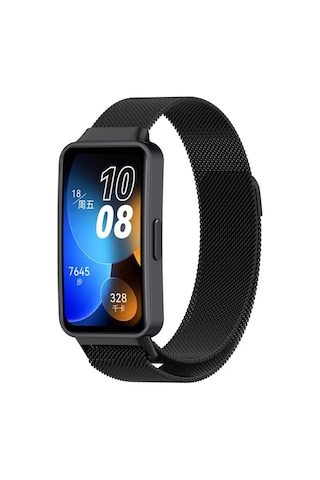 Huawei Band 8 Uyumlu Kordon Mıknatıslı Metal Hasır Kayış
