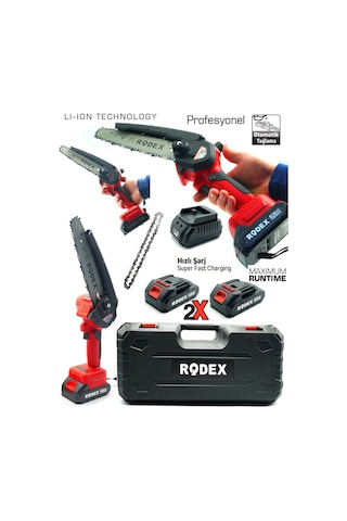 Rodex RDX9012 Kömürsüz Motor Çift Akülü Budama Testeresi Dal Budama Makinesi