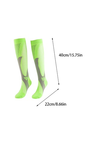 Xindoker Erkek Kadın Spor Koşu Yoga Kompresyon Çorapları, Teri Emici, Koku Önleyici, Yeşil Uzun Bilekli, Esnek Bacak Çorapları Yeşil