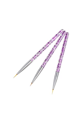 3'lü Tırnak Süsleme Nail Art Fırça Seti