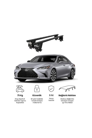 Royal Lexus Es 2018 Ve Sonrası Uyumlu Siyah Ara Atkı Port Bagaj Tavan Barı