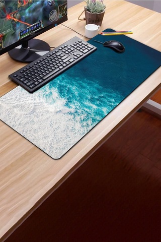 Sonictouch Klavye Mousepad 40x90cm Dikişsiz Sıvı Geçirmez Kaymaz Taban Sonsuz Okyanus Dikişsiz Kenar