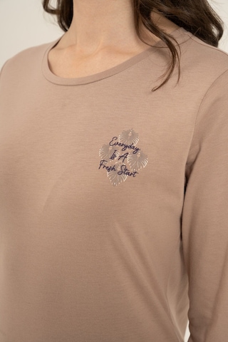 Arnetta Kadın Everyday Is A Fresh Start Kahverengi Uzun Kol Pijama Takım Ar3769-s-v2 Ar3769-s-v2