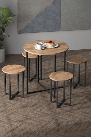 Retodesign 70 Çap Yuvarlak Masa .yemek Masasi 1687