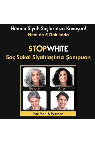 Stop Whıte Saç Sakal Siyahlaştırıcı Şampuan Seti 400 Ml (480877199)