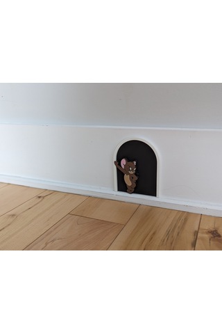 3d Baskı Kedi Ve Fare Figürlü Dekoratif Duvar Deliği Süsü Çocuk Odası Duvar Dekoru