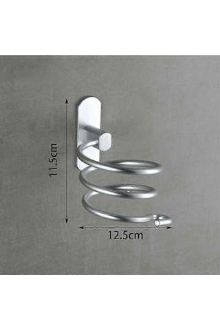 Ganzhoushop 1 Adet - Banyo Saç Kurutma Makinesi Rafı - Alüminyum Saç Kurutma Makinesi Rafı - Kare Tabanlı Gümüş Delme Gerektirmeyen Kurulum Çok Renkli