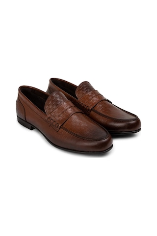 Deery Hakiki Deri Taba Rengi Erkek Loafer Ayakkabı - 01978mtbac03 Taba