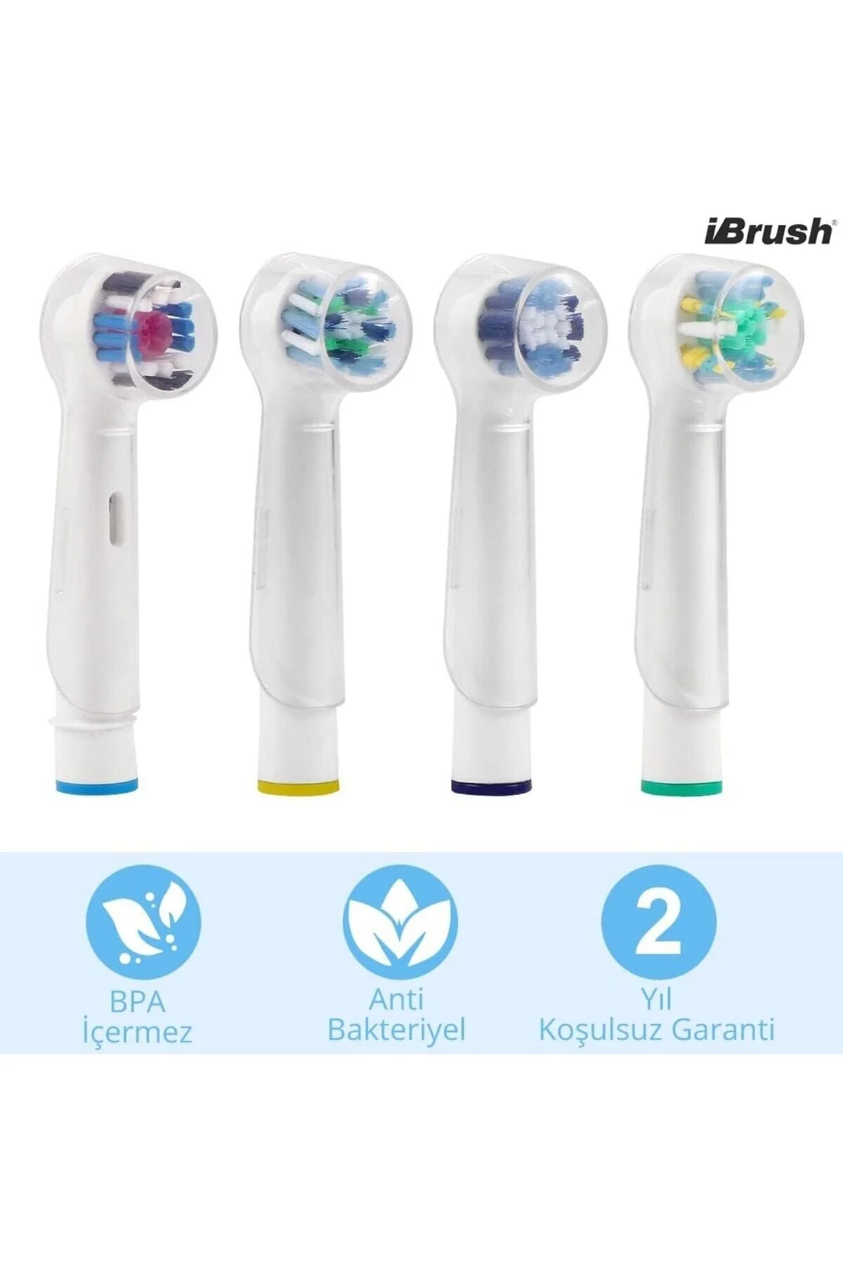 İbrush Oral-b Şarjlı Ve Pilli Diş Fırçaları Için 4 Adet Koruyucu Kapak Şeffaf
