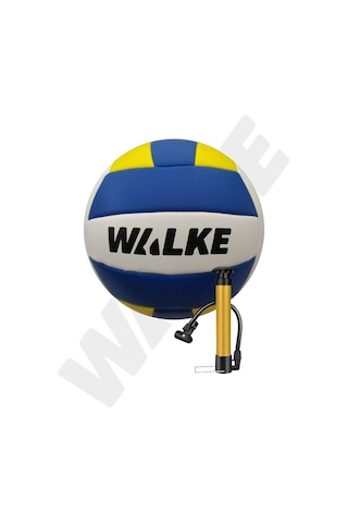 Walke Premium Dikişli Voleybol Topu Pompa Hediyeli Mavi - Sarı