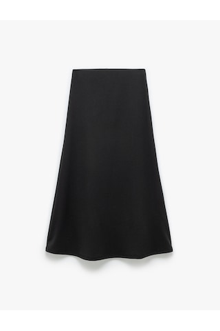Koton A Kesim Krep Scuba Kumaş Midi Boy Etek Siyah 5sak10501ek Siyah
