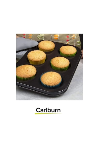 Premium Yüksek Isıya Dayanıklı Uzun Ömürlü Yapışmaz Yıkanabilir 6 Gözlü Muffin Cupcake Kalıbı Çok Renkli