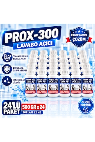 Prox -300 24'lü Lavabo-banyo-wc Gider Açıcı 500 Gr