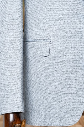 Bonesti Erkek Slim Fit Blazer Ceket Beyaz Siyah Nokta Desenli Beyaz Siyah Noktalı