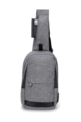Strong Kulaklık Çıkışlı Tek Kol Göğüs Ve Sırt Çantası ,çapraz Çanta Body Bag Tk01 Gri