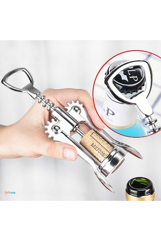 Zhltools Tirbuşon Şarap Açacağı Ve Şişe Açacağı Gümüş