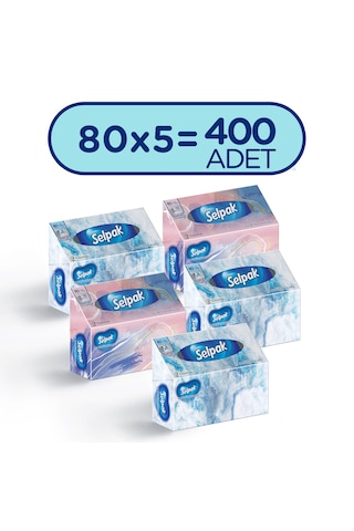 Selpak El ve Yüz Havlusu Kutulu 5 x 80'li