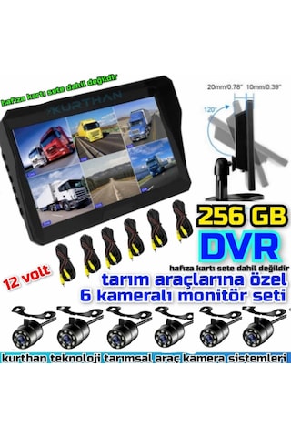 Twogo 6 Kanallı 10 İnç Monitör 6 Adet Beyaz Ledli Kelebek Kamera