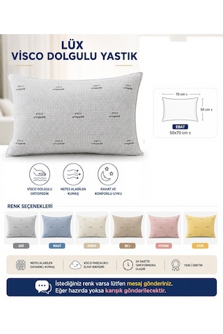 5li Aile Seti Lüx Medikal Ortopedik Visco Dolgulu Yastık 50x70 Çok Renkli