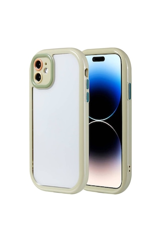 Apple Uyumlu iPhone 11 Kılıf Kamera Korumalı Renkli Kenar Ve Çerçeve Tasarımlı Uzrm Vitamin Kapak-yeşil Yeşil