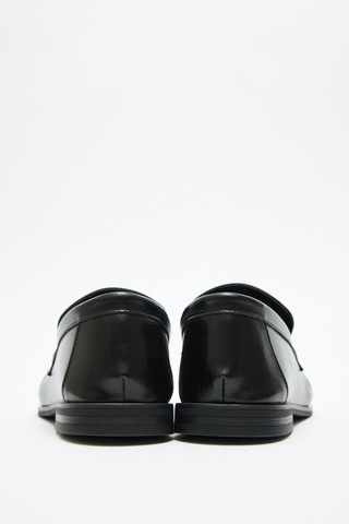 Lutvelizade Loafer 2517 Klasik Deri Görünümlü Oval Burun Siyah Kadın Loafer