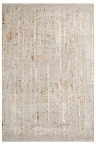 Zes Collection Modern Vintage Desenli Eskitme Dokuma Yumuşak Salon Halısı Bej - Turuncu - Sarı - Mavi