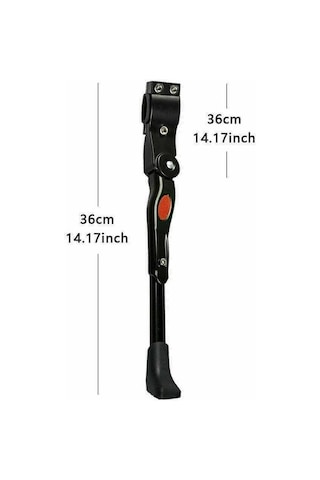 Pazly Siyah Ayarlanabilir Dağ Bisikleti Yan Arka Kick Standı - Alüminyum Yapılmış Bisiklet Döngüsü Pervane Standı Siyah