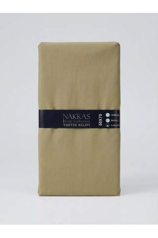 Nakkaş Home Collection 2'li Pamuklu Fermuarlı Yastık Kılıfı Seti - 50x70 Cm Düz Renk Yastık Kılıfı Haki Yeşil