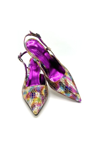 Nostra Shoes Karışık Emily Kadın Topuklu Ayakkabı Fuşya - Çok Renkli