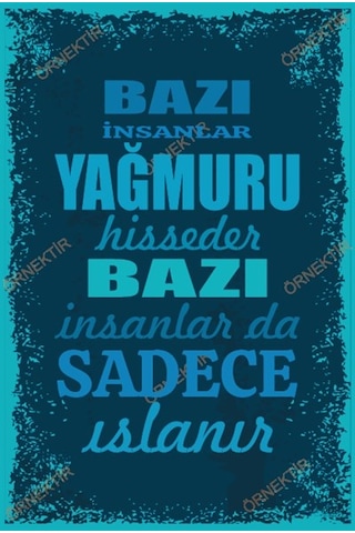 Bazı insanlar yağmuru hisseder bazıları da sadece ıslanır duvar y