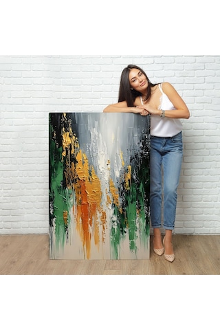 Miyrem^ Canvas Serie Yağlıboya Görünümlü Soyut Tablo-7641