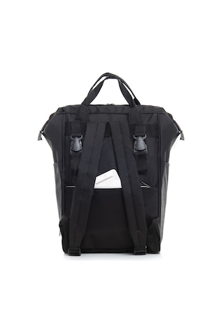 Anne Bebek Bakım Sırt Çantası Siyah Termos Bölmeli Siyah