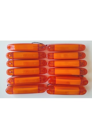 12 Adet Kalın Neon Led Lamba Turuncu 12-24 Volt