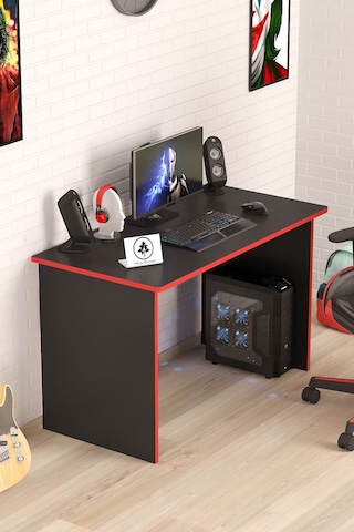 Düz Oyuncu Masası Gamer Masası 120x60 Cm Siyah