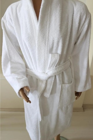 Kapşonlu Pamuklu Çocuk Bornozu Beyaz